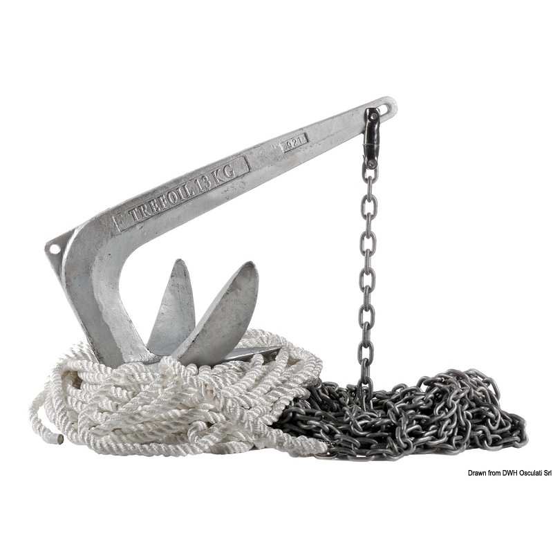 
Kit de mouillage ancre Trefoil 7,5 kg 
