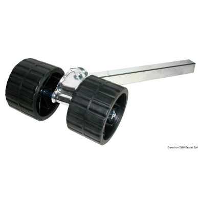
Rouleau pivotant 2 rouleaux droit 40 mm 
