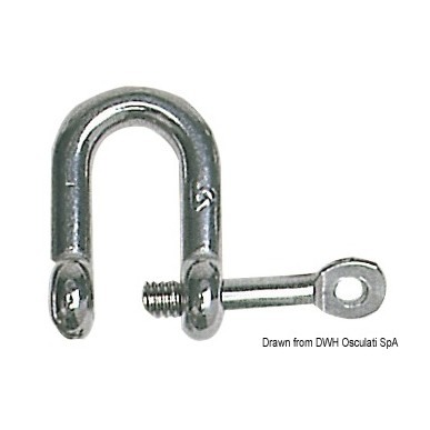
Manille en U  axe imperdable AISI 316 10 mm 
