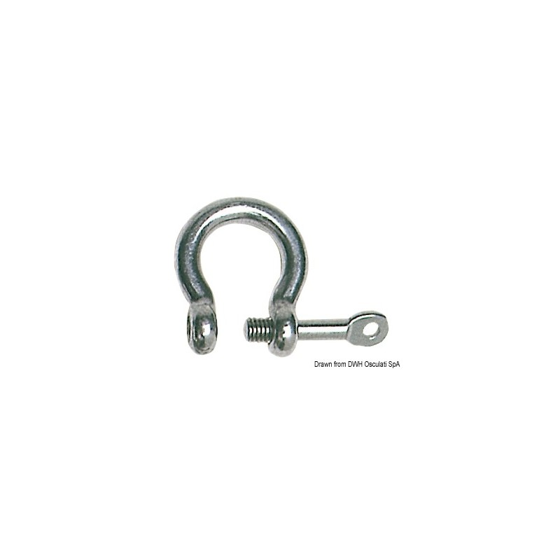 
Manille mod. lyre  axe imperdable AISI 316 12 mm 

