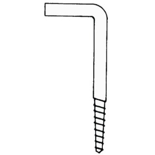 
Crochet droit  vis 47x4mm Blister 5 pièces 
