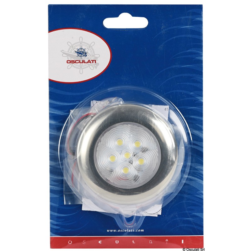 
Plafonnier avec embout en inox 6 LED bleu 
