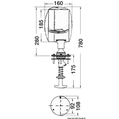 
Projecteur orientable l'intérieur DHR 12 V 185 mm 
