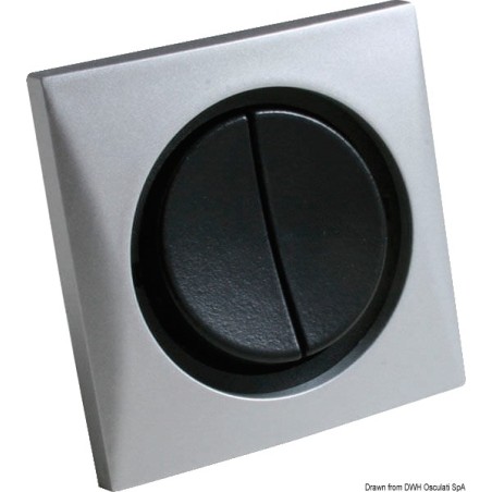 
Interrupteur double 10 A satiné nickel/noir 
