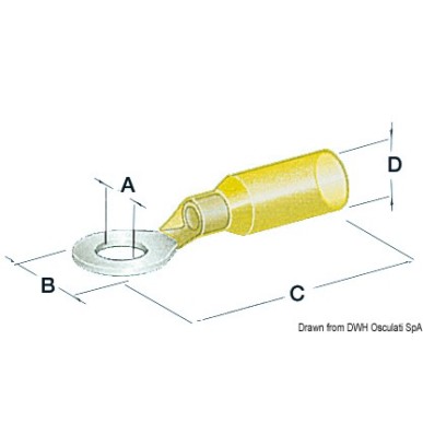 
Cosse  œil  pre-isoleée 6,4 mm jaune 
