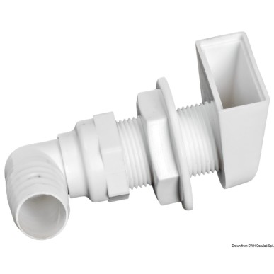 
Videur 90° plastique blanc 1" x 25 mm 
