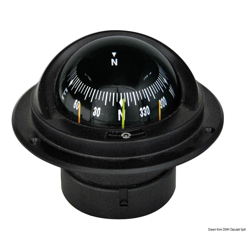 
Compas compacte IDRA  encastrer rose noire front. 
