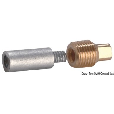 
Anode zinc+laiton exch. chaleur 1/2’’ BSPT 57x16 
