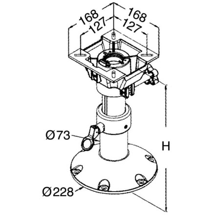 
Base et colonne + support de siège H 340/470 
