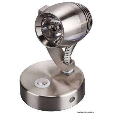 
Spot LED chrome satiné LED blanc + bleu 
