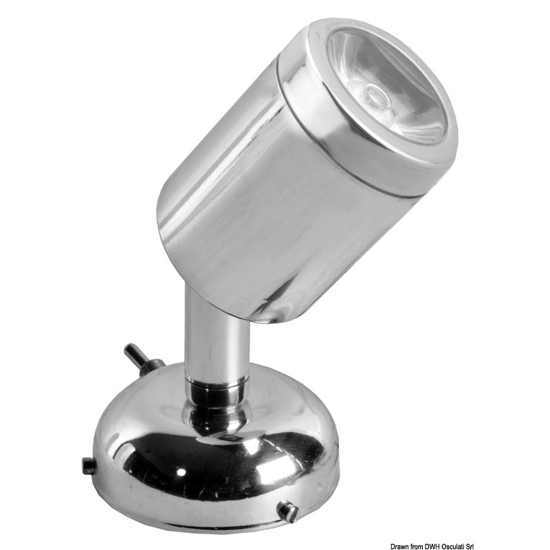 
Spot articulé en inox poli 1 x 3 W HD 

