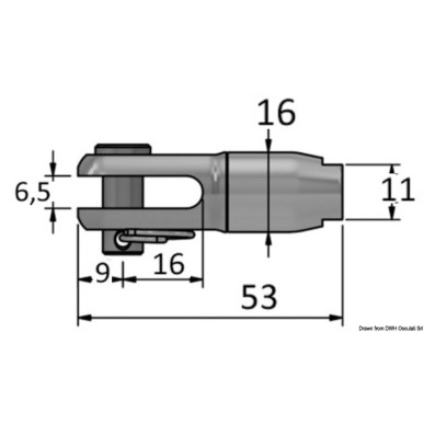 minal fourche gréement textile Ø 4 mm  Ref 05.221.04