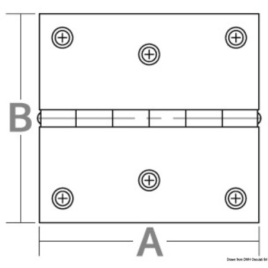 Charnière rectangulaire inox poli miroir 60x30 mm | EAN 8033137005749 Ref 38.822.01