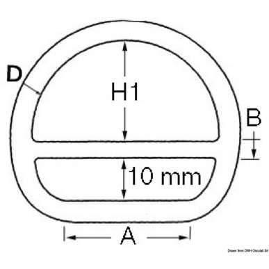 Anneau demi-rond barette 6x50 mm | EAN 8033137131097 Ref 39.602.02