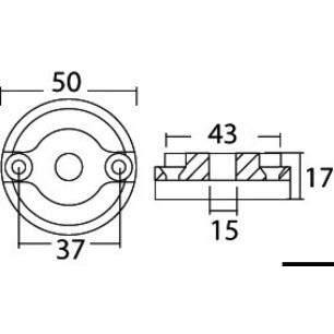 
Anode de rechange pour Vetus Bow 35/55 
