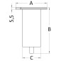 
Douille encastrée inclinée 6° p. poteau carbone Ø 50 mm 
