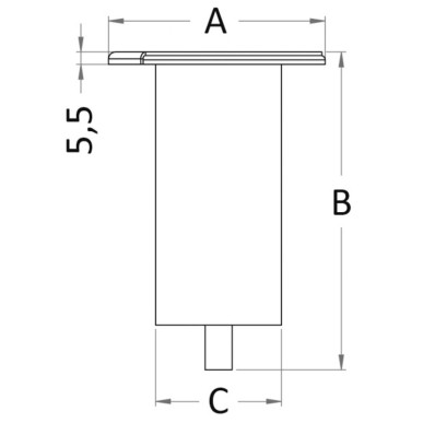 Douille encastrée inclinée 6+ p. poteau carbone Ø 50 mm | EAN 8033137215674 Ref 46.820.01