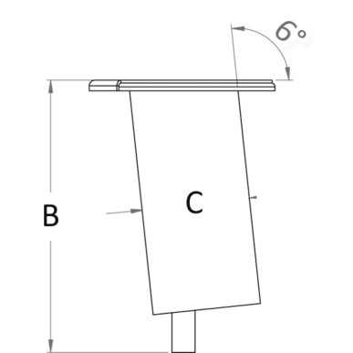 Douille encastrée inclinée 6+ p. poteau carbone Ø 50 mm | EAN 8033137215674 Ref 46.820.01