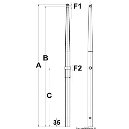
Chandelier p. base femelle AISI316 710 mm 
