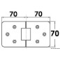 
Charnière  moulage vis sans tête 140 x 70 mm 
