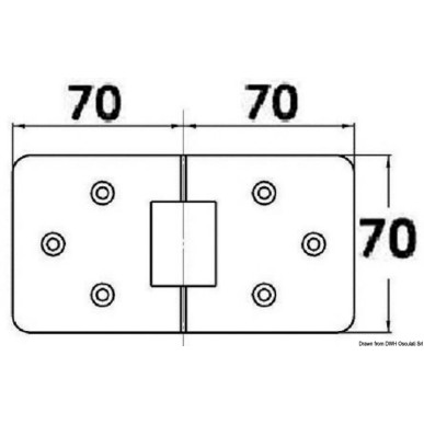 Charnière moulage vis sans tête 140 x 70 mm | EAN 8033137128455 Ref 38.290.30