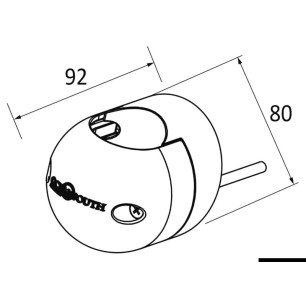 
Base aveugle pour T-Top Ø 44 mm 
