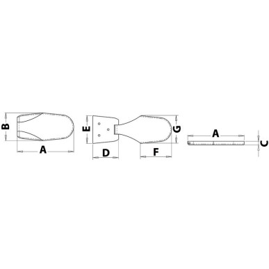 Charnière AISI316 poli miroir 90x47 mm | EAN 8033137130007 Ref 38.927.02