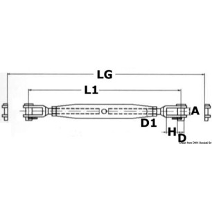 
Ridoir avec deux chapes fixes AISI 316 12 mm 
