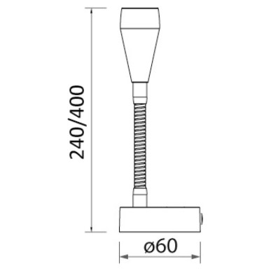 
Spot LED articulé poli 240 mm 
