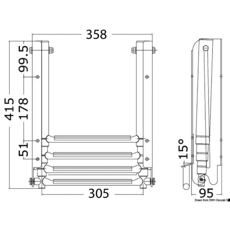 
Echelle sous plate-forme coulissante 4 marches XL 
