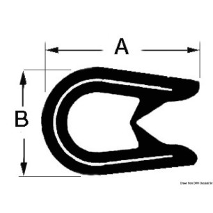 
Profilé PVC blanc semi-flexible armé 1,5x4 mm 
