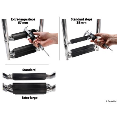 Echelle télescopique large AISI316 noir 5 marches | EAN 8033137151811 Ref 49.541.65
