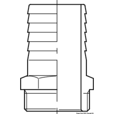 
Embout mâle en bronze GUIDI 3/8" x 13 mm 
