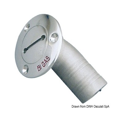 Bouchon FUEL incliné 30+ AISI316 poli miroir 50mm | EAN 8033137111136 Ref 20.867.03