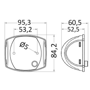 
Feu de navigation Sphera II 135° corp en noir 
