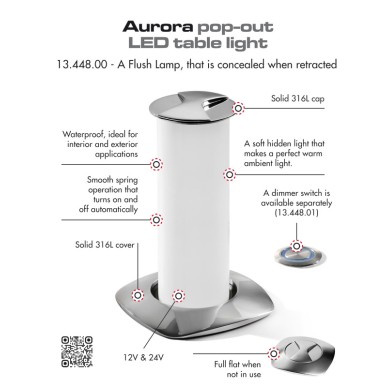 Lampe de table LED Aurora escamotable| EAN 8033137056611 Ref 13.448.00