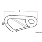 
Mousqueton AISI 316 grand passage 120 mm 
