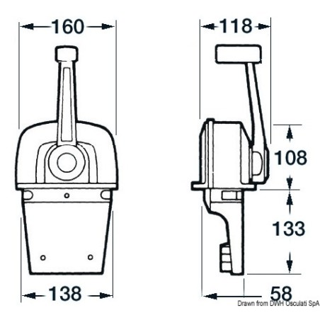 
Boîtier de commande mono-levier ULTRAFLEX B73 
