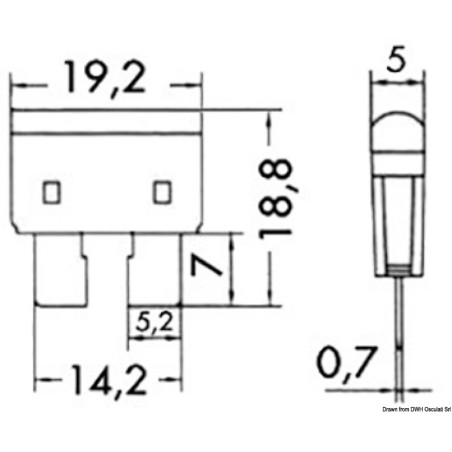 
Fusible  fiche avec LED témoin 10 A 
