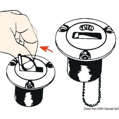 Bouchon laiton chromé FUEL 50 mm | EAN 8033137110399 Ref 20.367.01