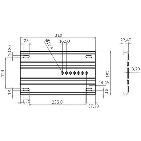 
Support siège chariot pivotant base brill. 45-62cm 
