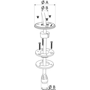 
Presse-étoupe inox Low Profile Ø 9/14mm Ø 21 B 
