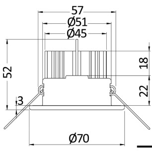 
Plafonnier LED  encastrer Atria II poli miroir IP65 
