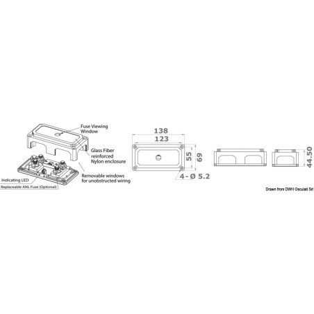 
Porte-fusibles ANL, double bloc de connexion 
