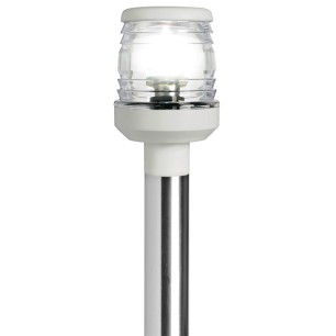 
Hampe en inox 100 cm avec feu en plastique blanc 
