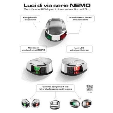 
Feux navigation LED NEMO -gauche+droit 112,5° Bulk montage horizontal
