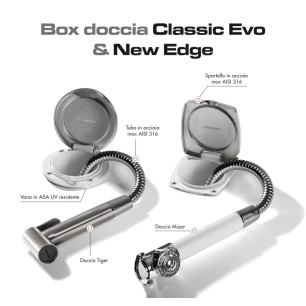 
Douche pont Classic Evo Tiger tuyau inox2,5m blanc 
