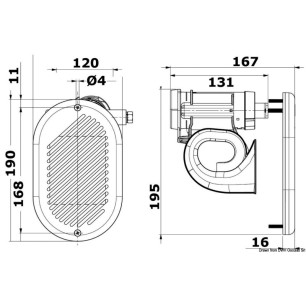 
Avertisseur électropneumat. HURRICANE chromé 12 V 

