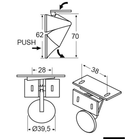 
Fermeture p. portes AISI316 28/33 mm 
