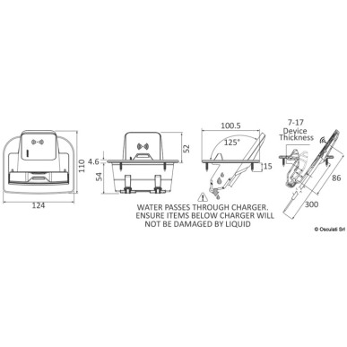 Support magnétique encastrement + charge sans fil Aura - 10 W Ref 14.515.19